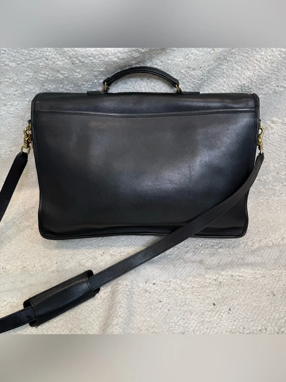 Vintage Coach Morgan black leather messenger bag briefcase crossbody US 1987-93
